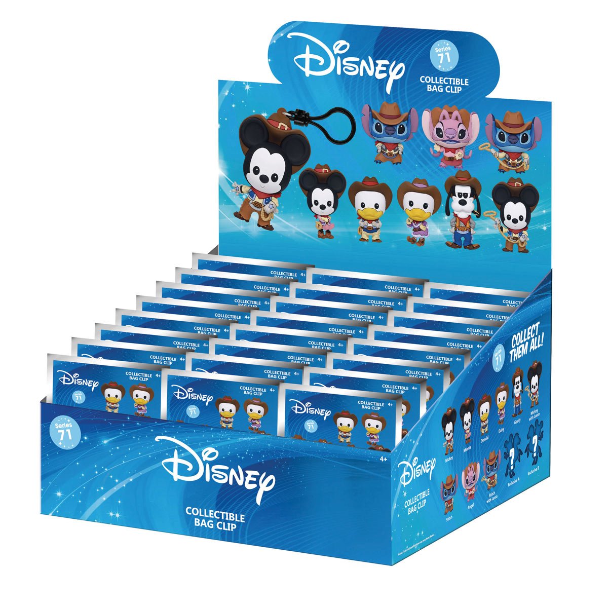 Disney Classic Western Series 71 3D Foam Bag Clip Display Case of 24