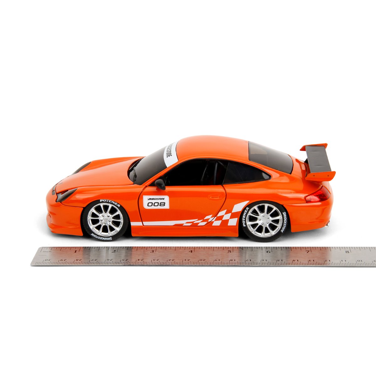 Hyper-Spec Porsche 911 GT3 RS 996 Glossy Orange 1:24 Scale Die-Cast Metal Vehicle