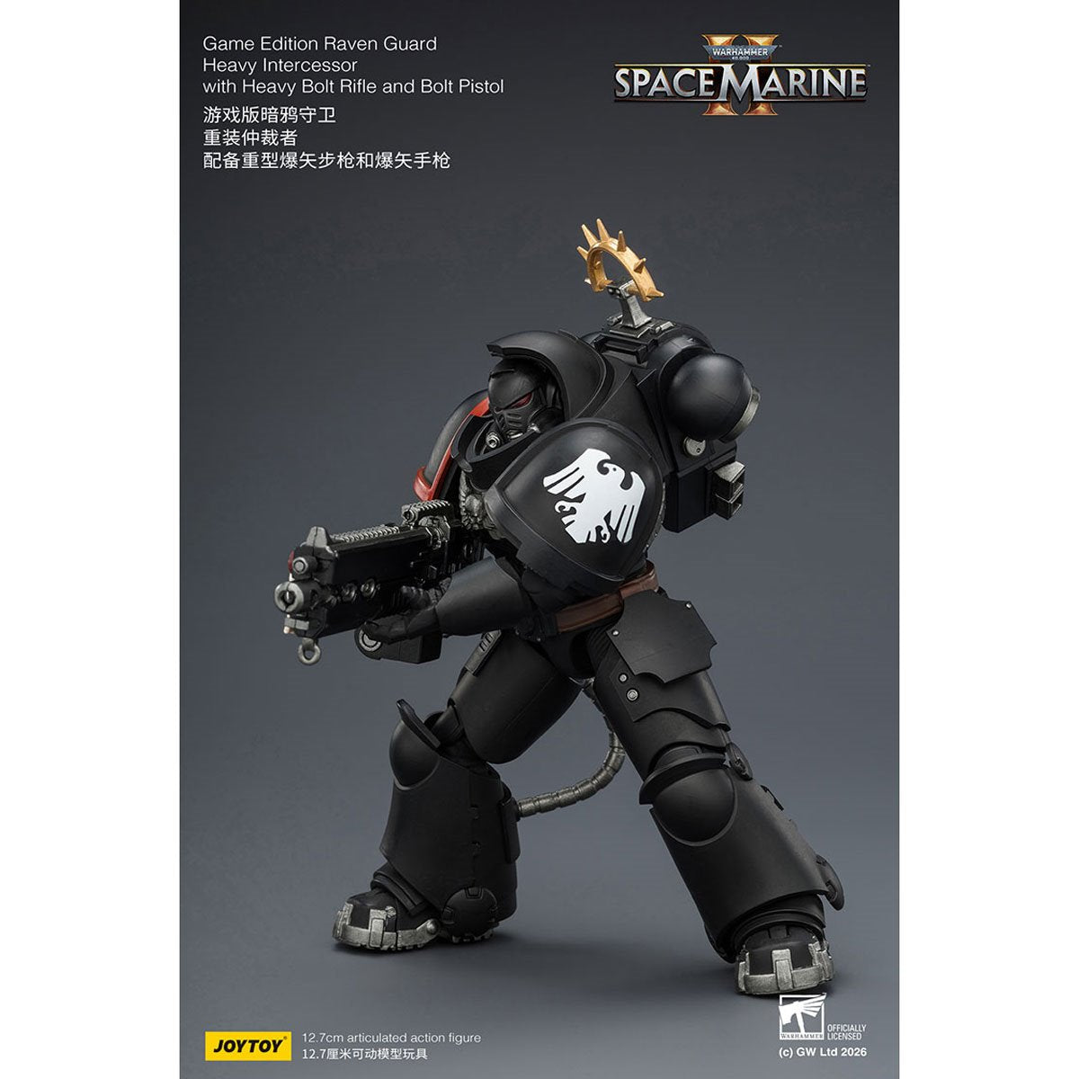 Joy Toy Warhammer 40K Space Marines Game Edition Raven Guard Intercessor Bolt Rifle & Pistol 1:18 Scale Action Figure