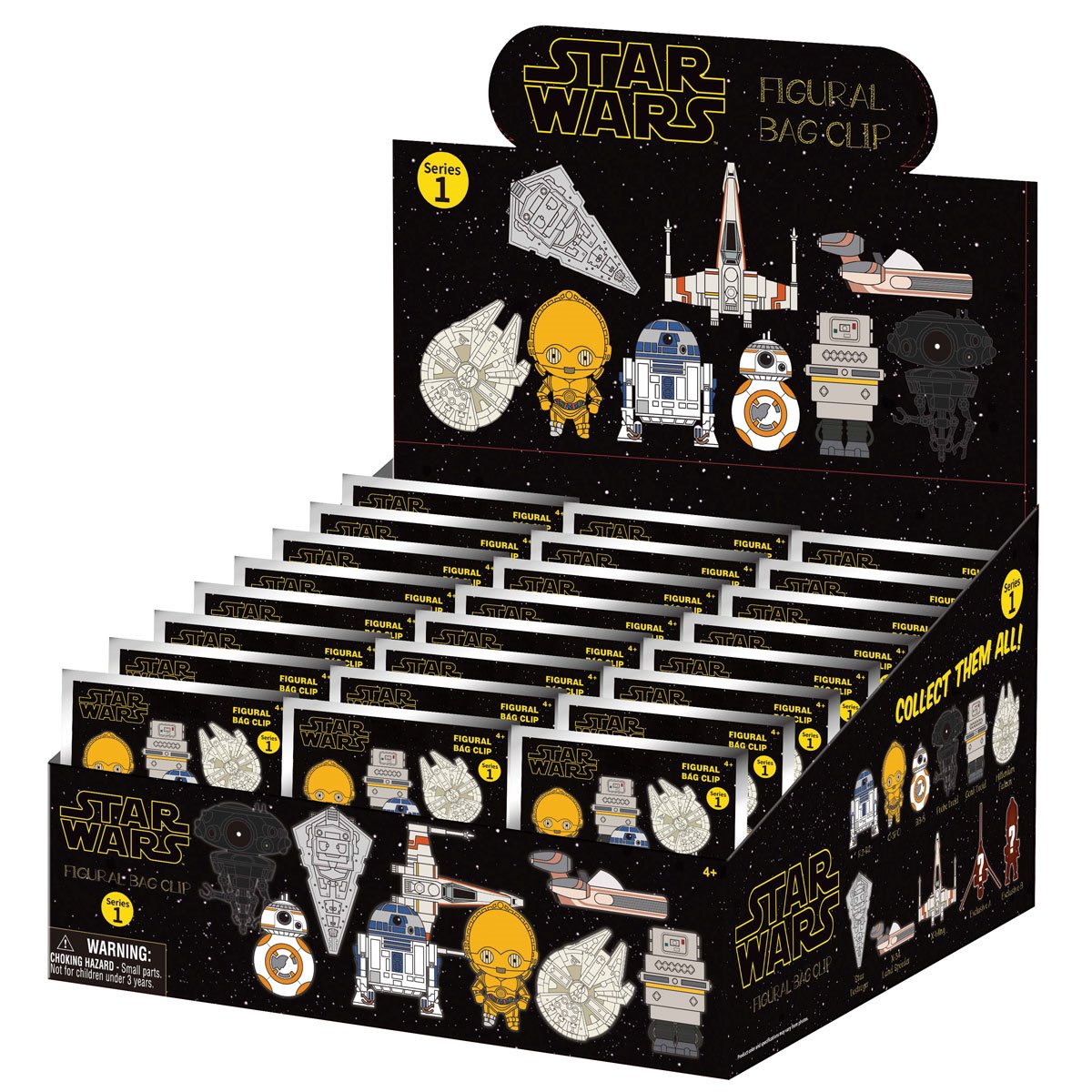Star Wars Power of Force (Droids and Ships) 3D Foam Bag Clip Display Case of 24
