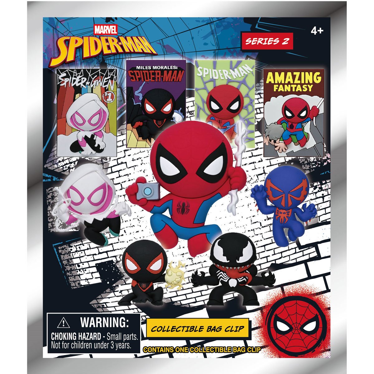 Spider-Man Classic Series 2 3D Foam Bag Clip Display Case of 24