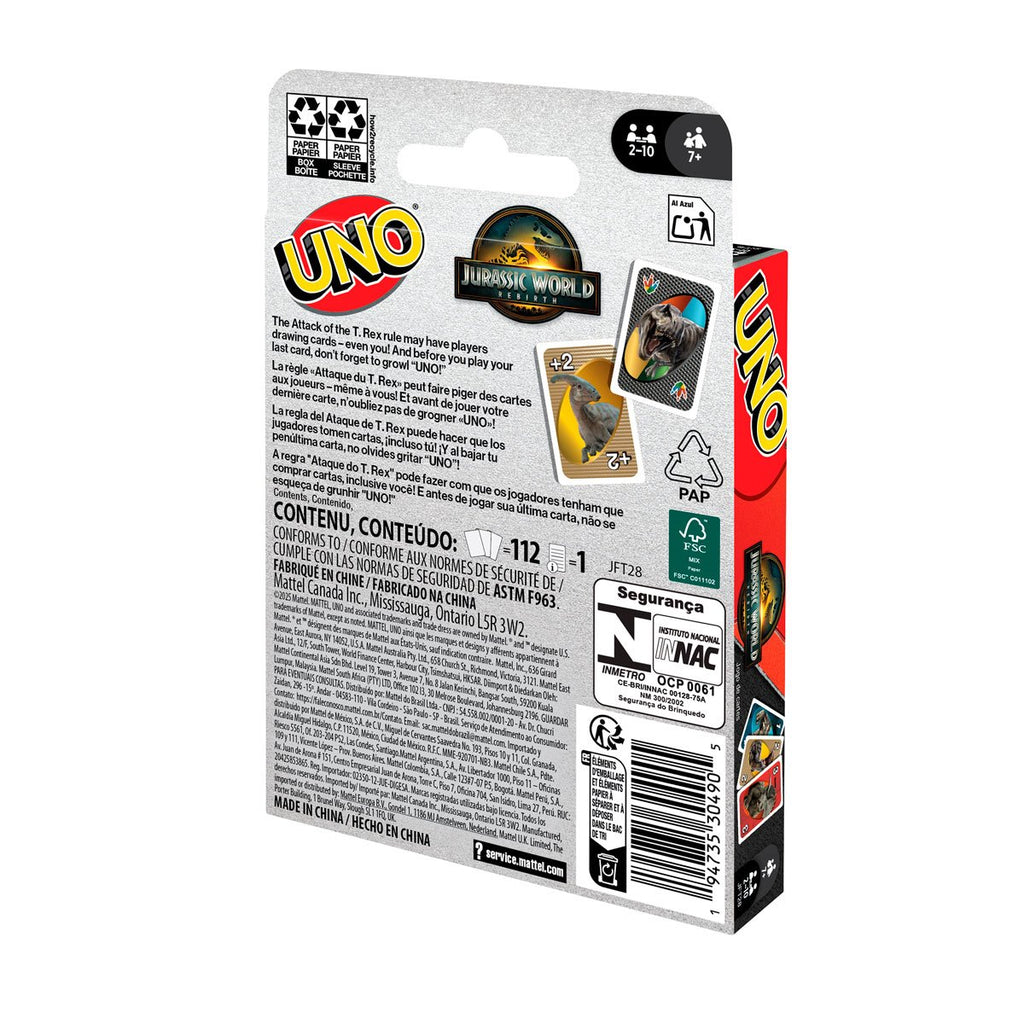 Jurassic World 4 UNO Card Game