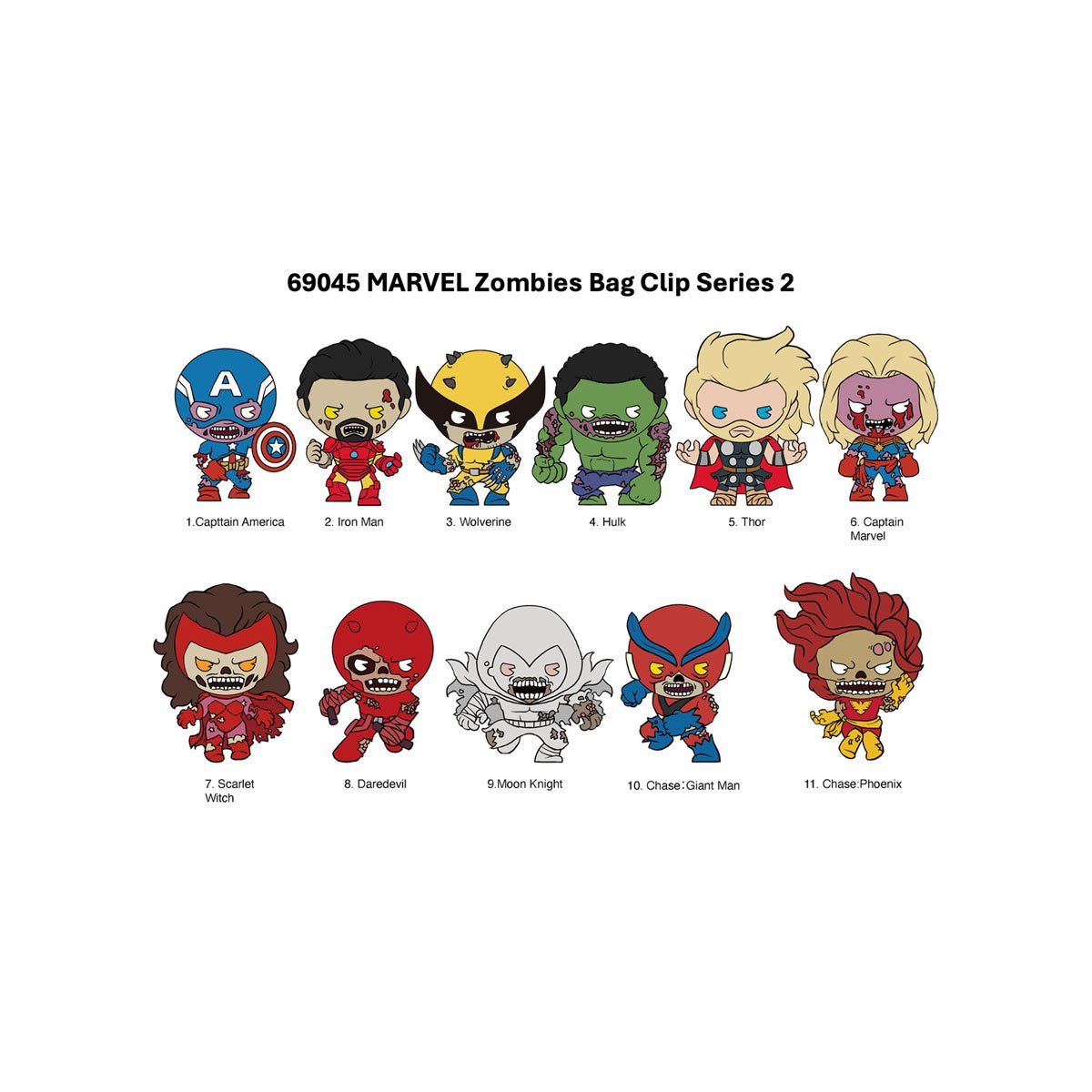 Marvel Zombies Series 2 3D Foam Bag Clip Display Case of 24