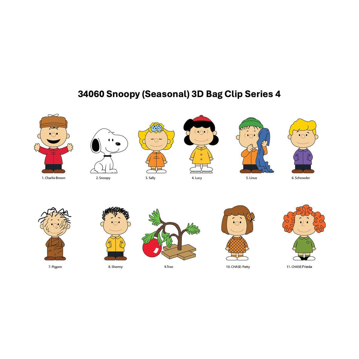 Peanuts Series 4 3D Foam Bag Clip Display Case of 24
