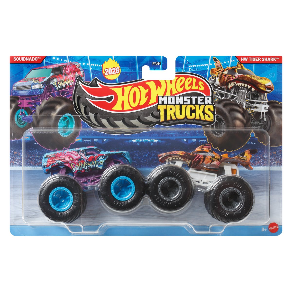 Hot Wheels Monster Trucks Demolition Doubles 1:64 Scale Vehicle 2-Pack 2026 Mix 2 Case of 8