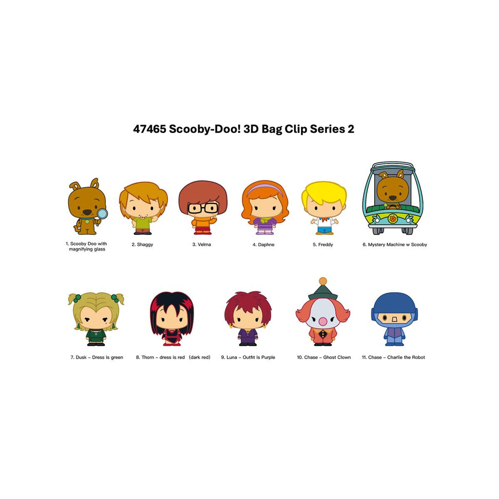Scooby-Doo Series 2 3D Foam Bag Clip Random 6-Pack