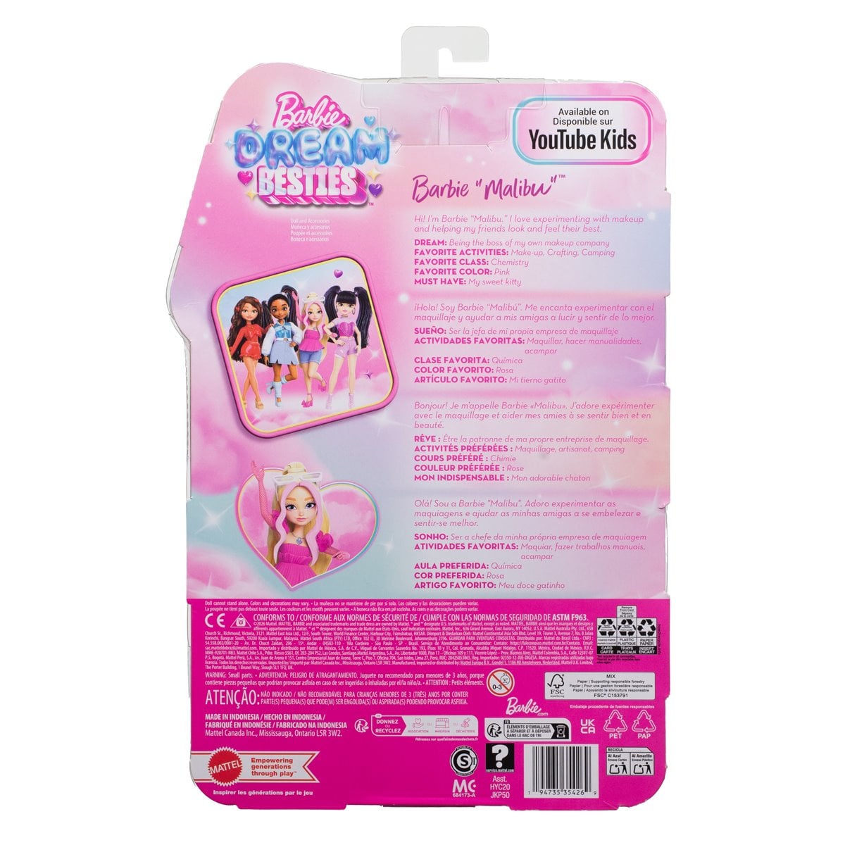 Barbie Dream Besties Barbie Malibu Accessories and Doll