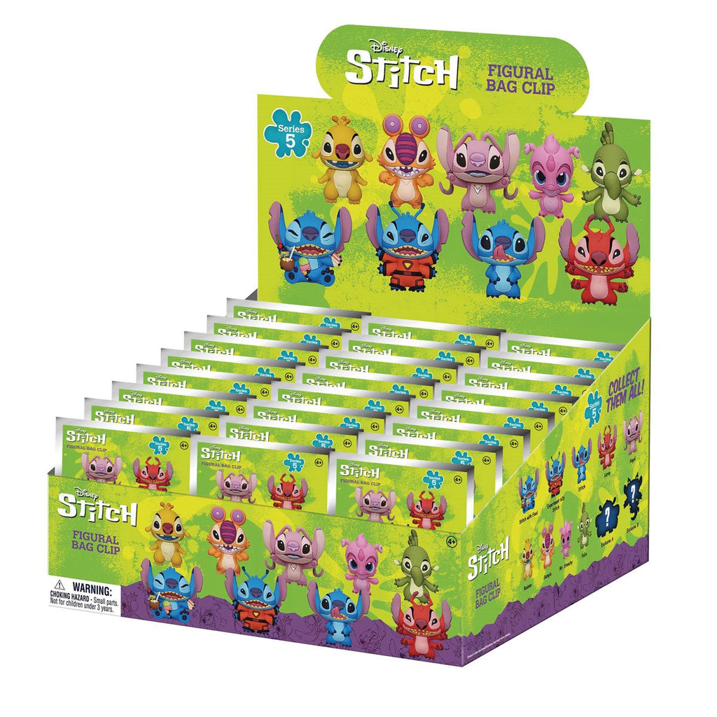 Lilo & Stitch Stitch Series 5 3D Foam Bag Clip Display Case of 24