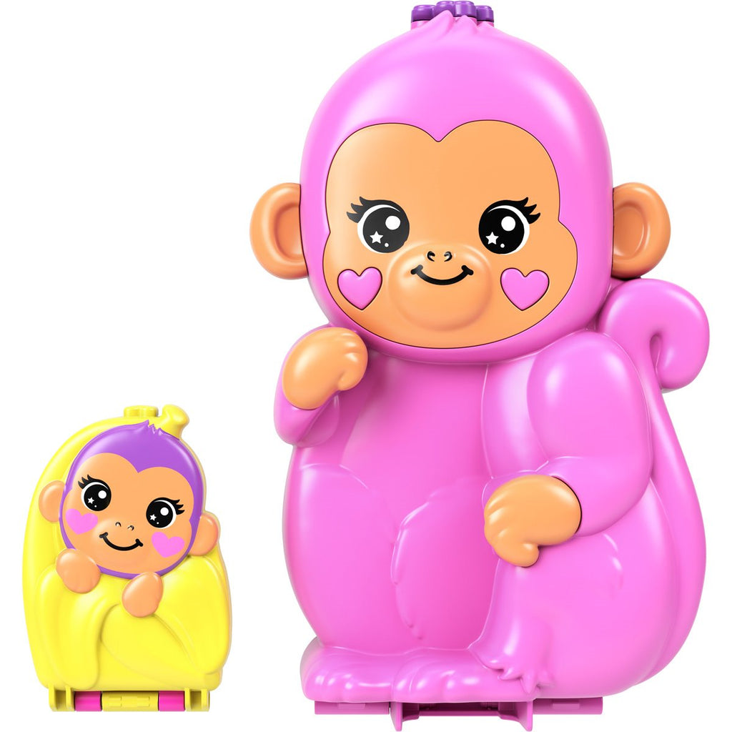 Polly Pocket Adventures in Rio Momma Monkey and Baby Compact Playset
