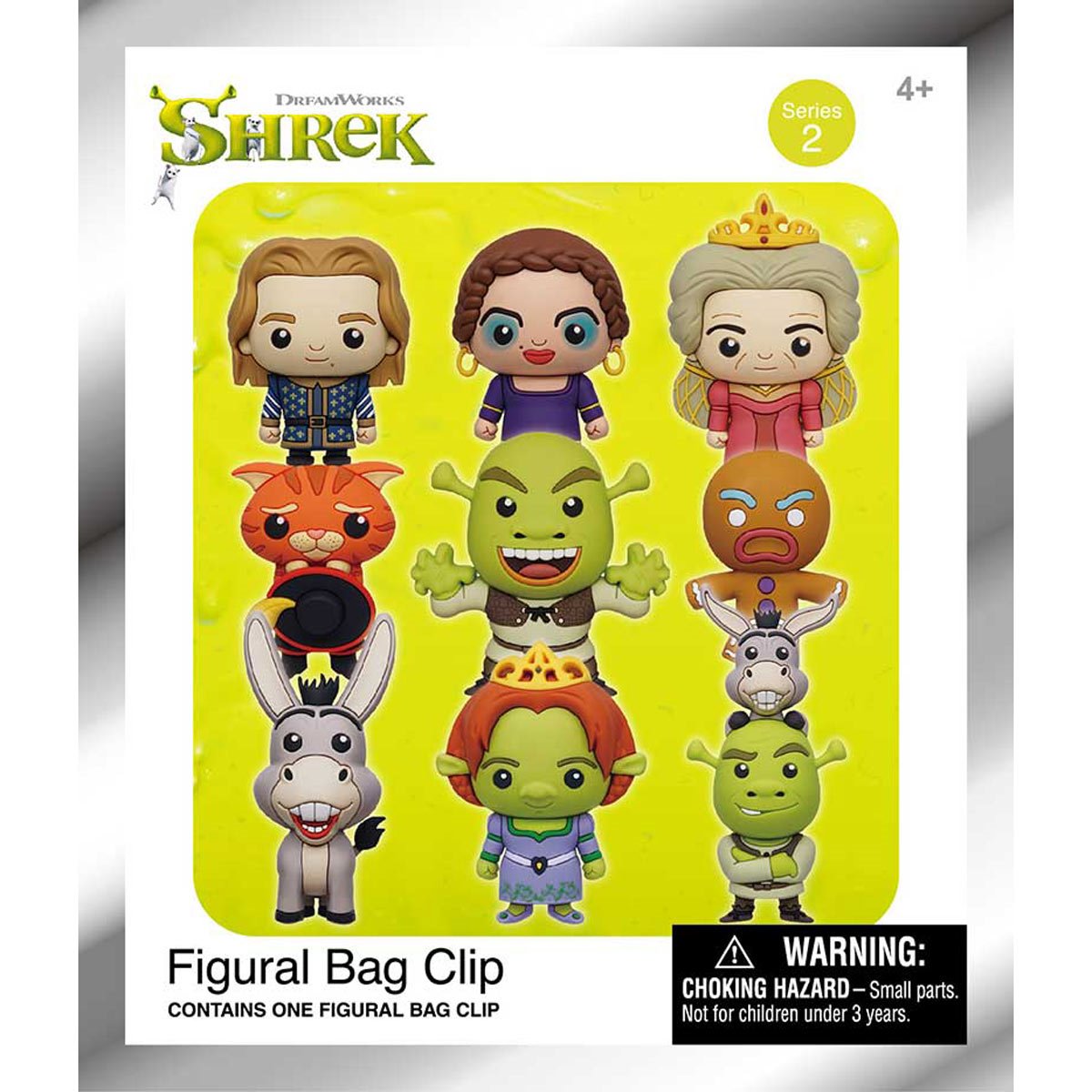 Shrek Series 2 3D Foam Bag Clip Display Case of 24