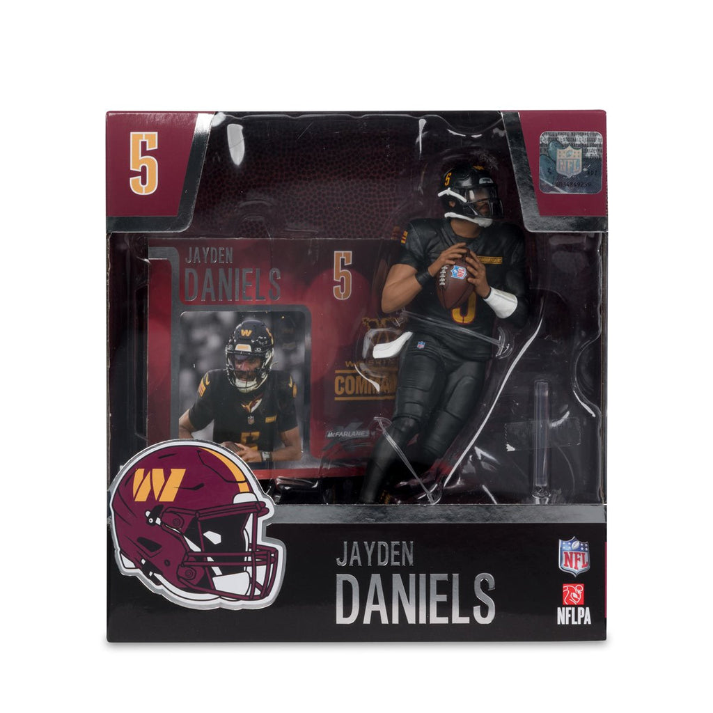 NFL SportsPicks 2025 Washington Commanders Jayden Daniels Alternate Black Uniform 7-Inch Posed Figure