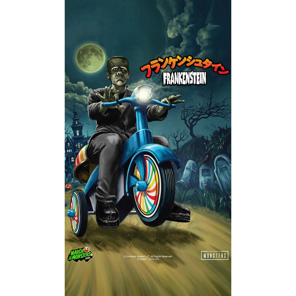 Universal Monsters Frankenstein (Black with Blue Trike) Super Cycles Vinyl Figure