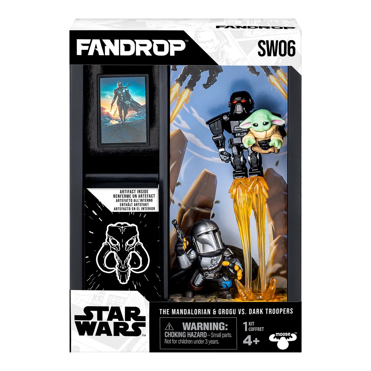 Star Wars The Mandalorian & Grogu Vs. Dark Troopers Fandrop Figure Diorama