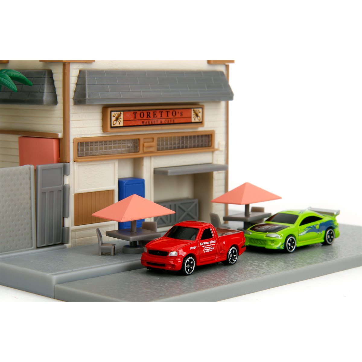 Fast and Furious Torreto's Cafe Hollywood Rides Nano Scene Diorama with Vehicles