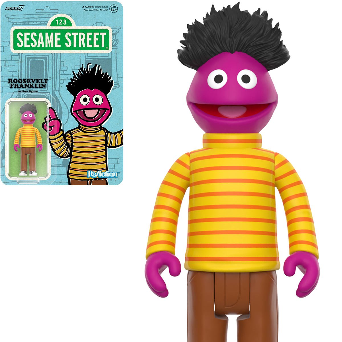 Sesame Street Roosevelt Franklin 3 3/4-Inch ReAction Figure