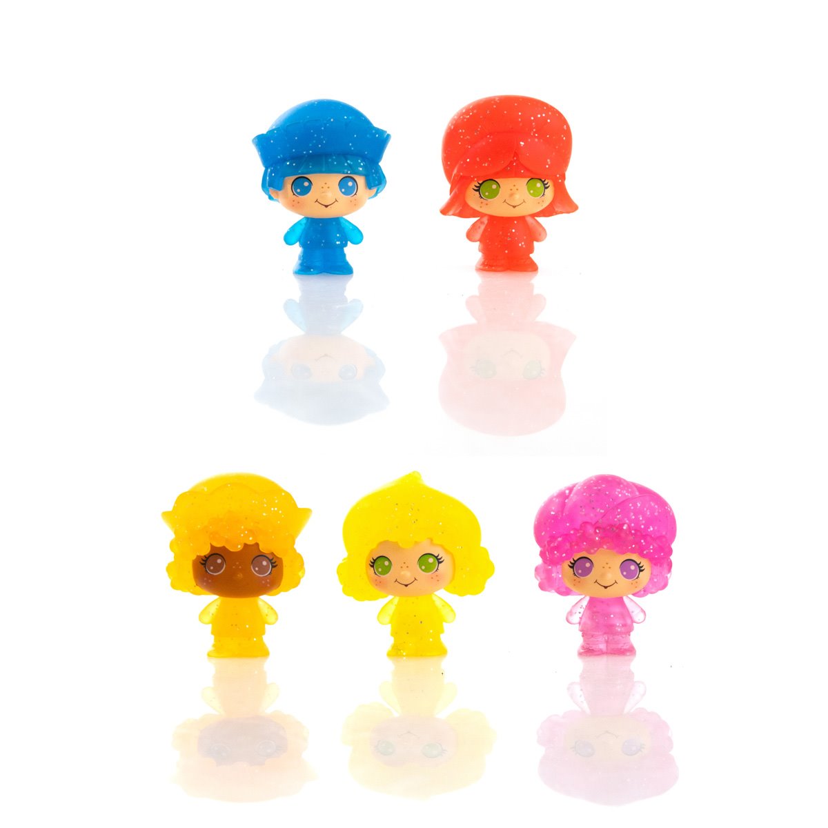 Strawberry Shortcake CheeBee Berry Besties Glitter 1 1/2-Inch Mini-Figure 5-Pack Collector Set
