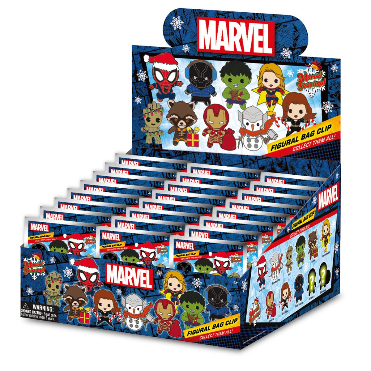 Marvel Holiday 3D Foam Bag Clip Random 6-Pack