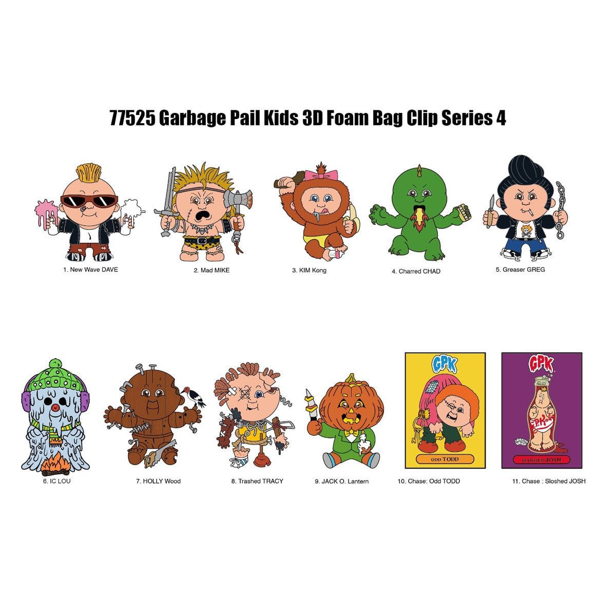 Garbage Pail Kids Series 4 3D Foam Bag Clip Random 6-Pack