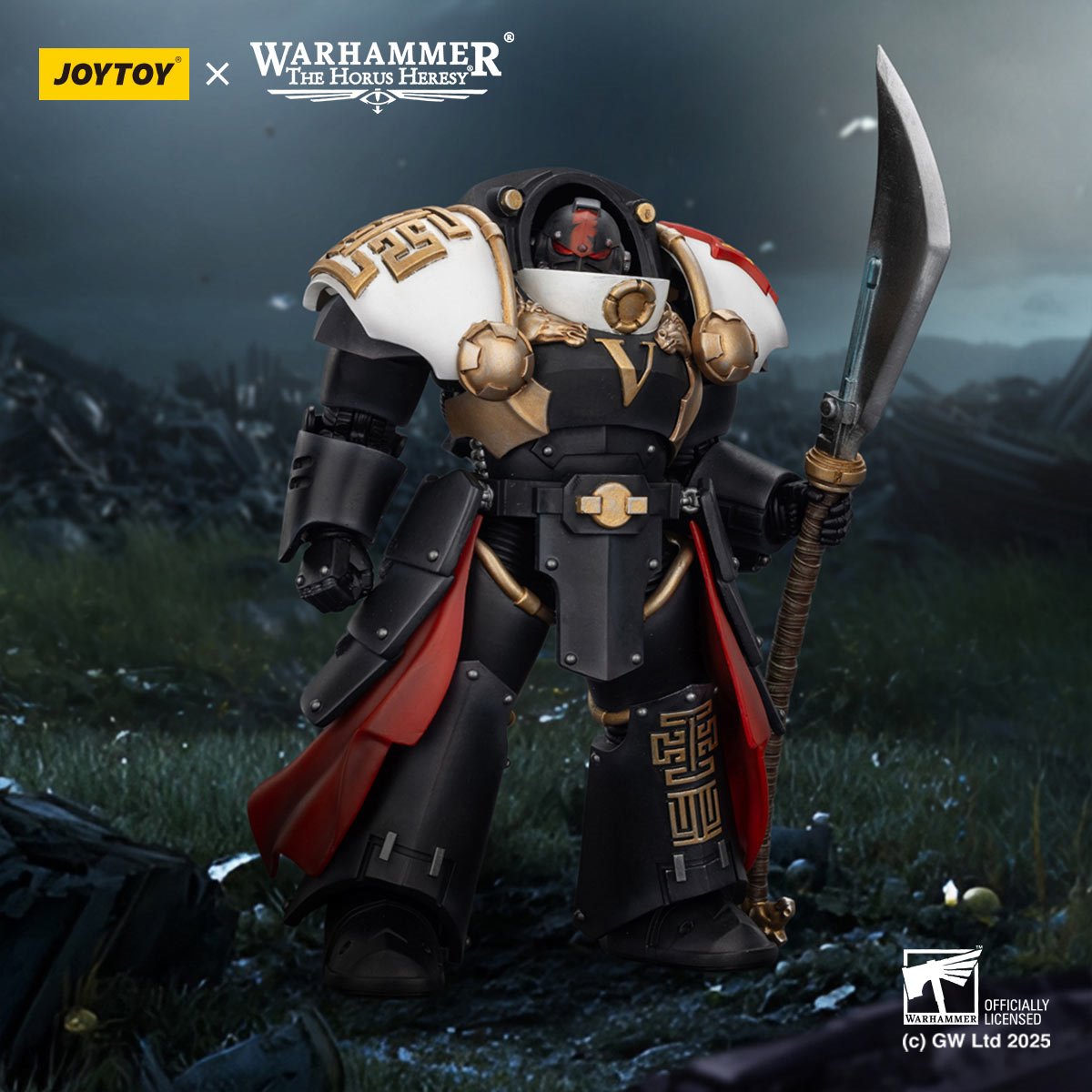 Joy Toy Warhammer The Horus Heresy White Scars Ebon Keshig Terminator 1 with Power Glaive 1:18 Scale Action Figure