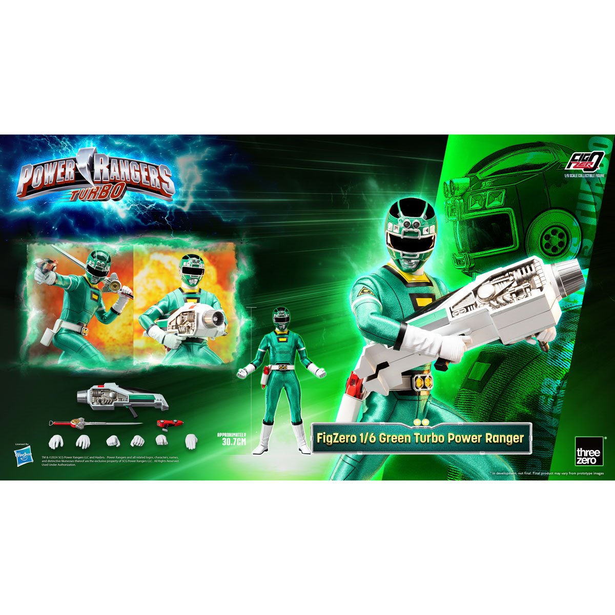 Power Rangers Turbo Green Turbo Power Ranger FigZero 1:6 Scale Action Figure