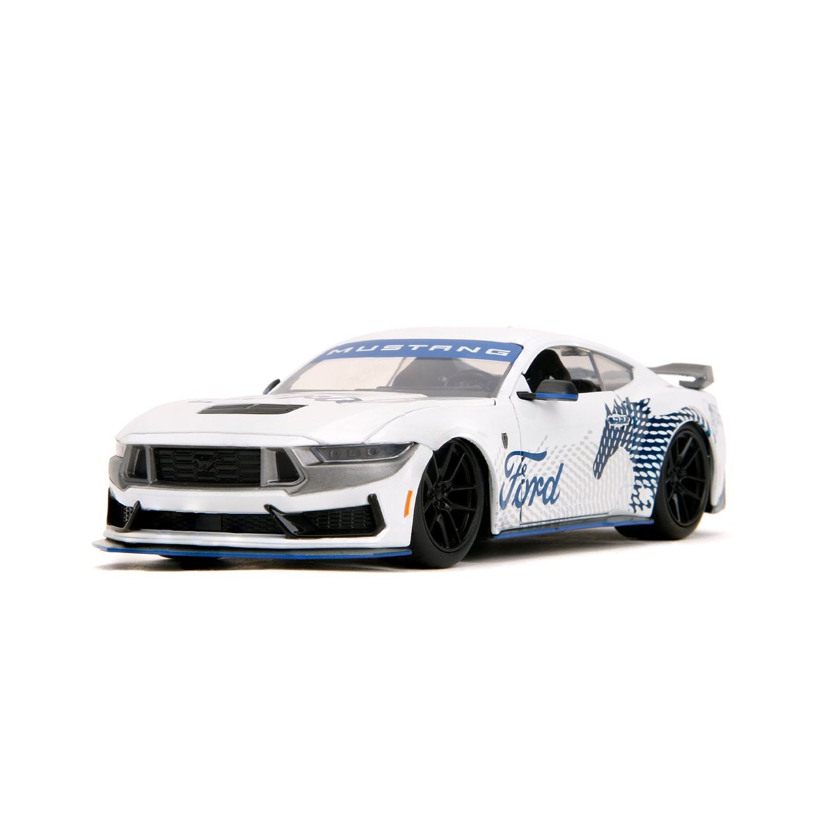 Bigtime Muscle 2024 Ford Mustang Dark Horse Glossy White 1:24 Scale Die-Cast Metal Vehicle