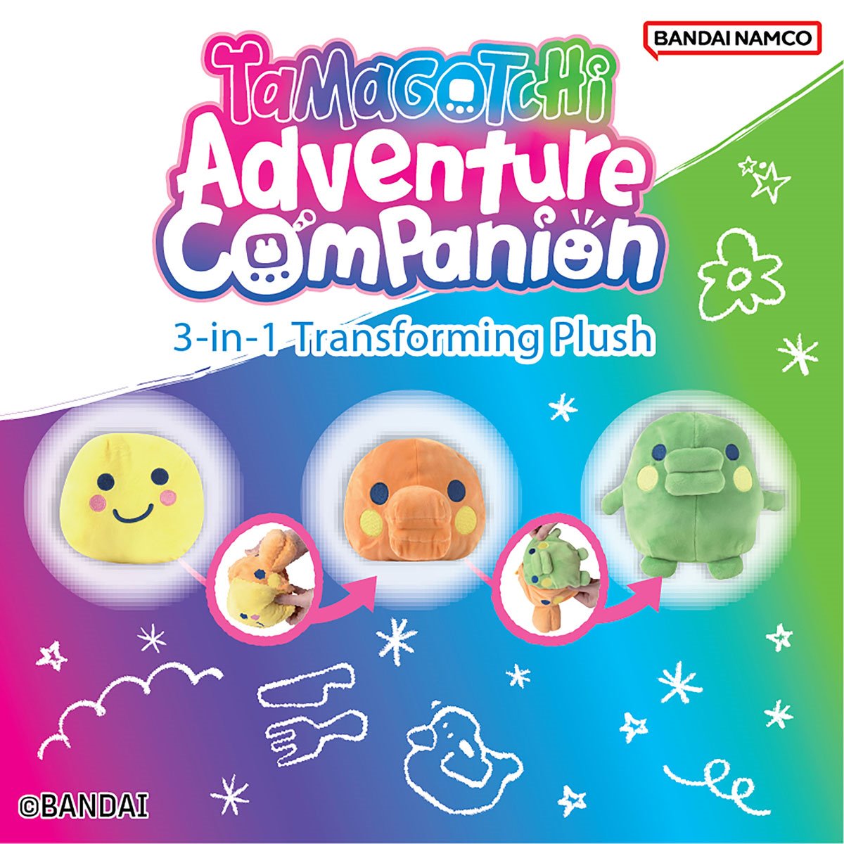 Tamagotchi Adventure Companion 3-in-1 Transforming Plush and Backpack Case of 3