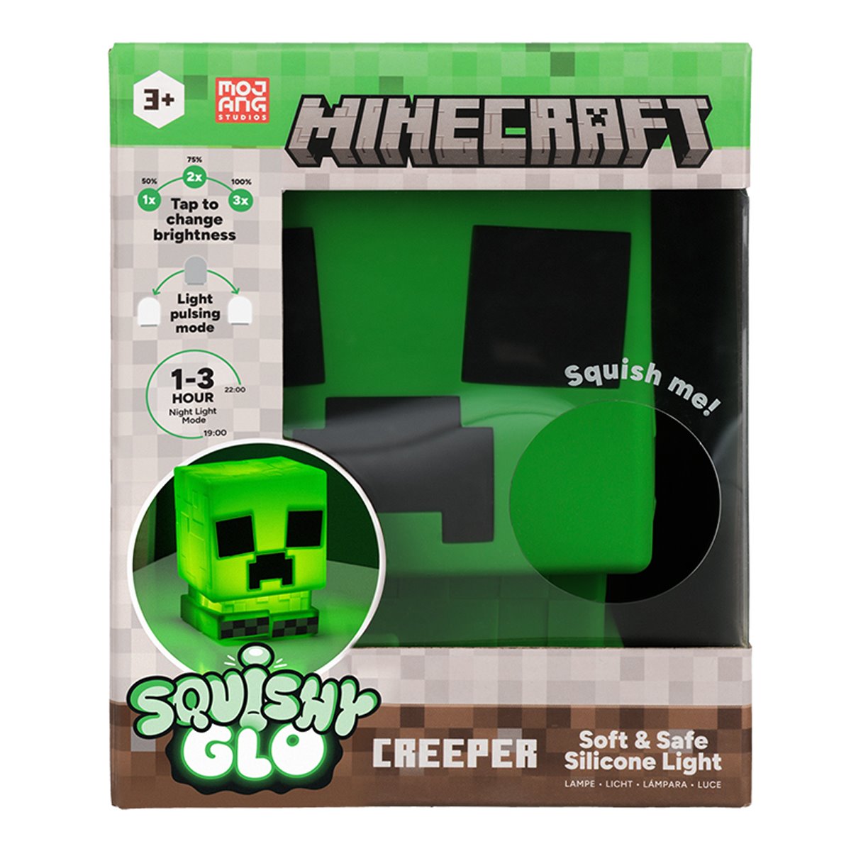 Minecraft Creeper SquishyGlo Silicone Rechargeable Light