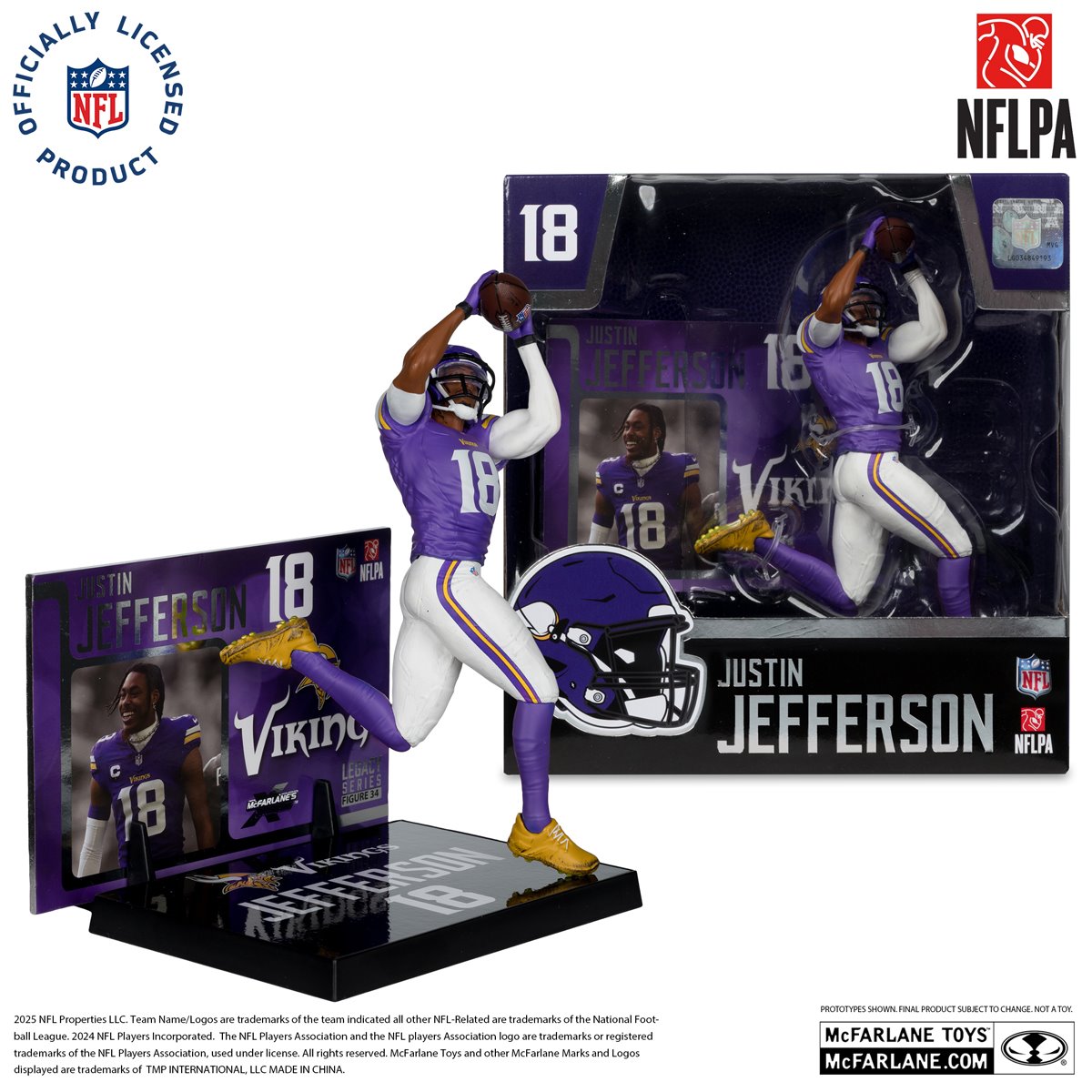NFL SportsPicks 2025 Minnesota Vikings Justin Jefferson 7-Inch Scale Posed Figure