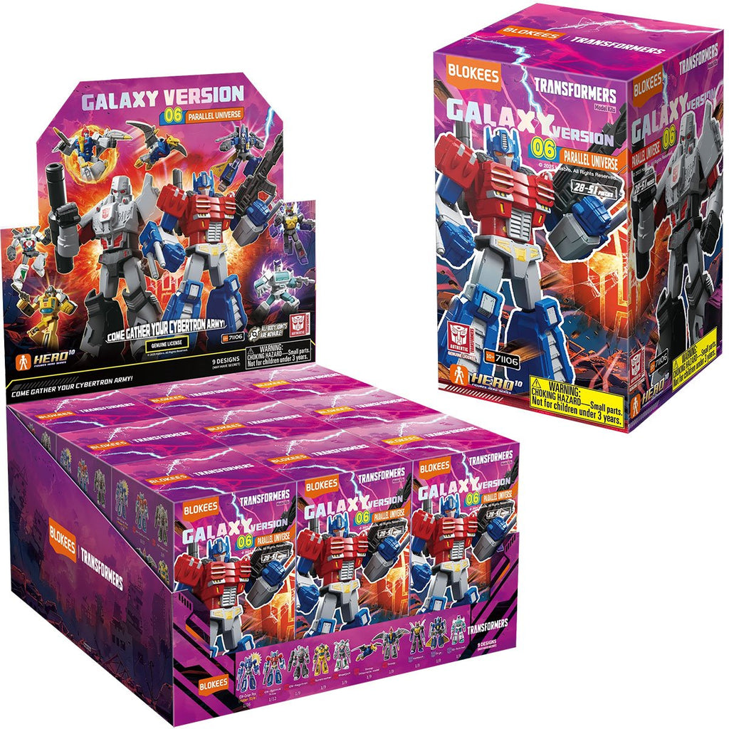 Transformers Galaxy GV06 Transformers Parallel Universe Blokees 4-Inch Blind Box Model Kit Case of 9