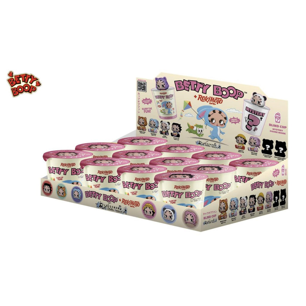 Betty Boop Rokimoto Cup Vinyl Figure Display Case of 12