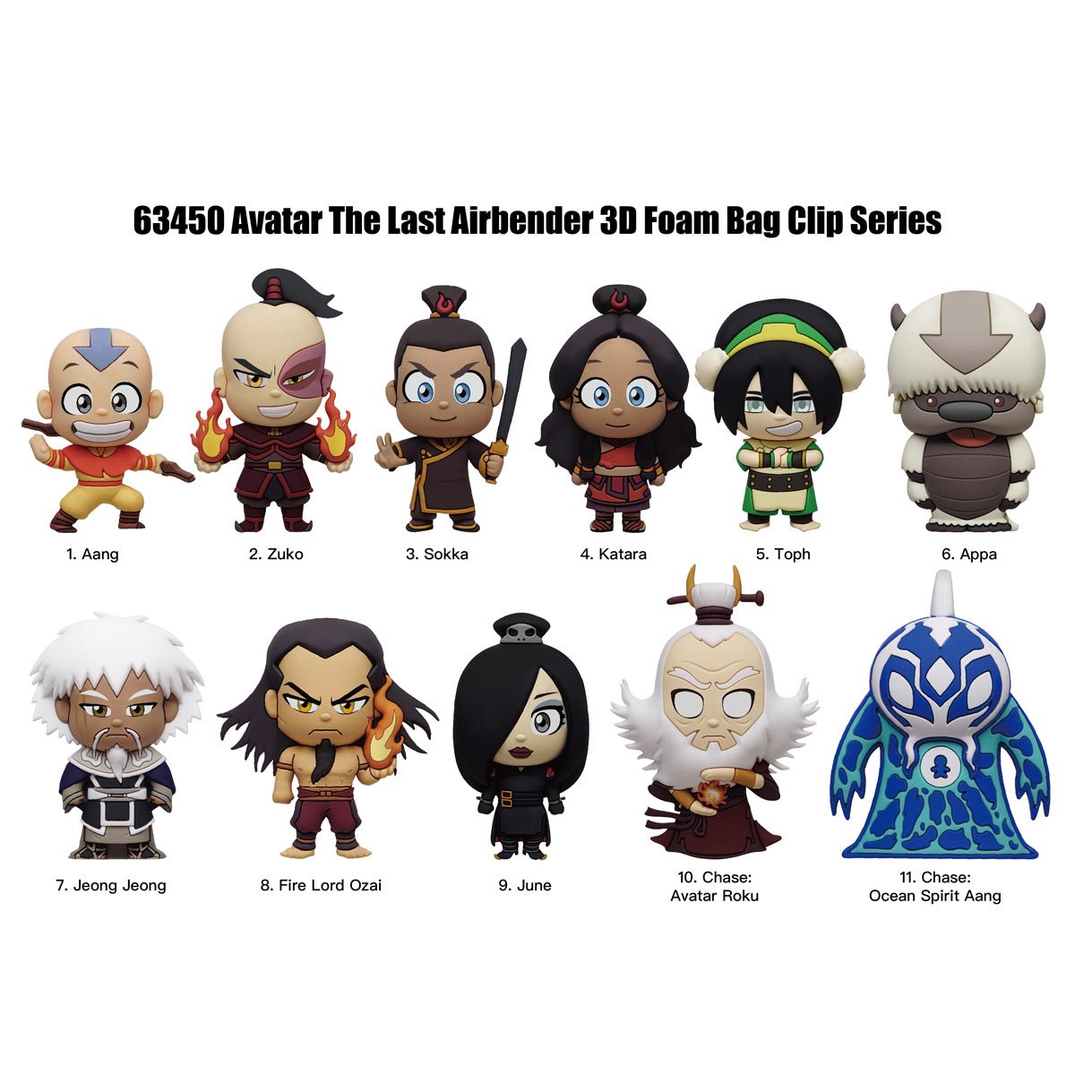 Avatar: The Last Airbender Series 3 3D Foam Bag Clip Random 6-Pack