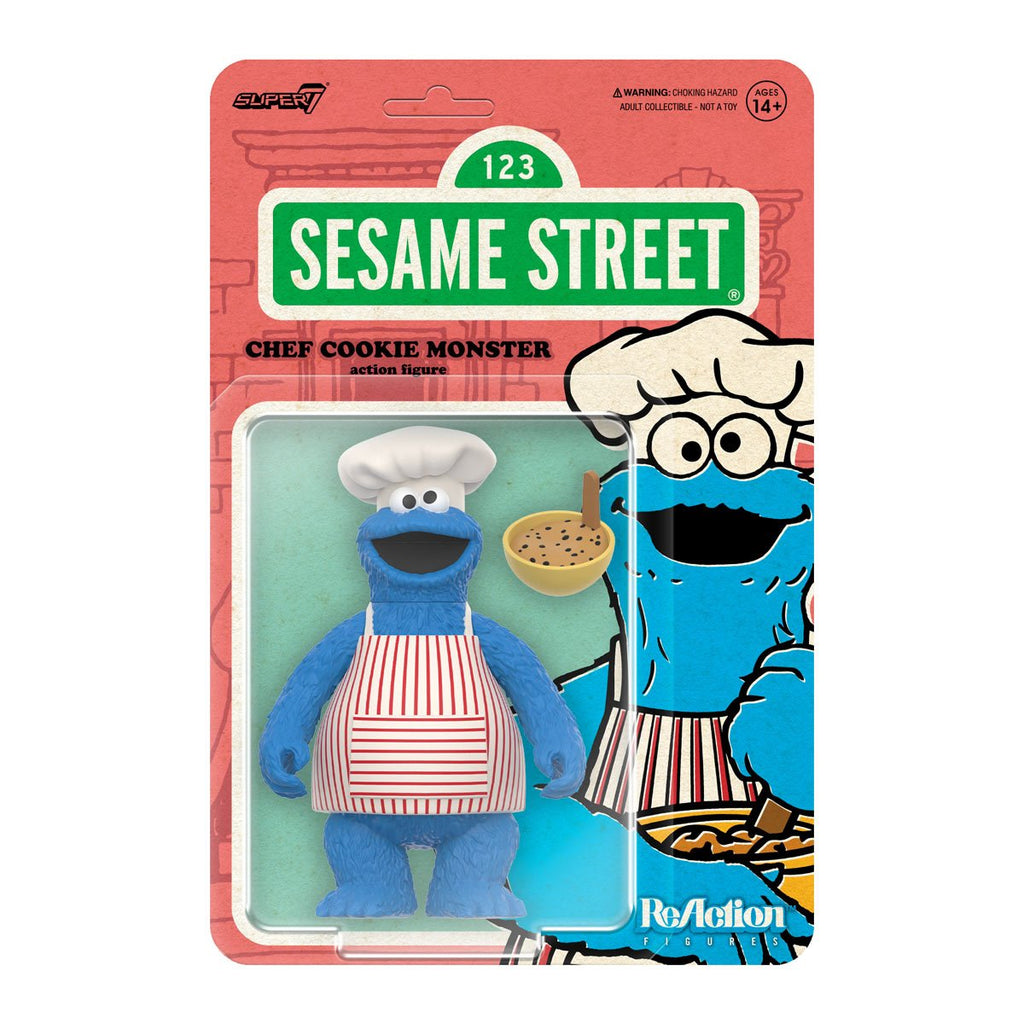 Sesame Street Chef Cookie Monster 3 3/4-Inch ReAction Figure