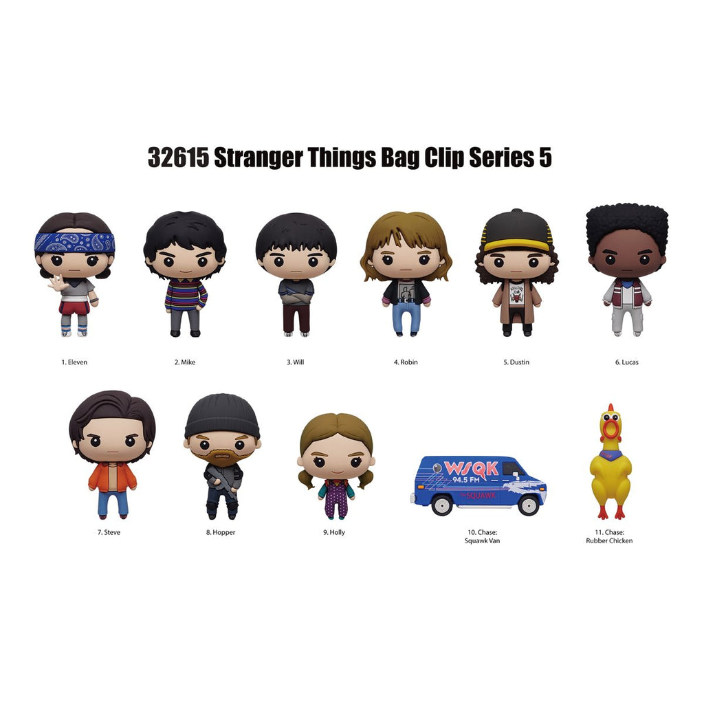 Stranger Things Series 5 3D Foam Bag Clip Random 6-Pack