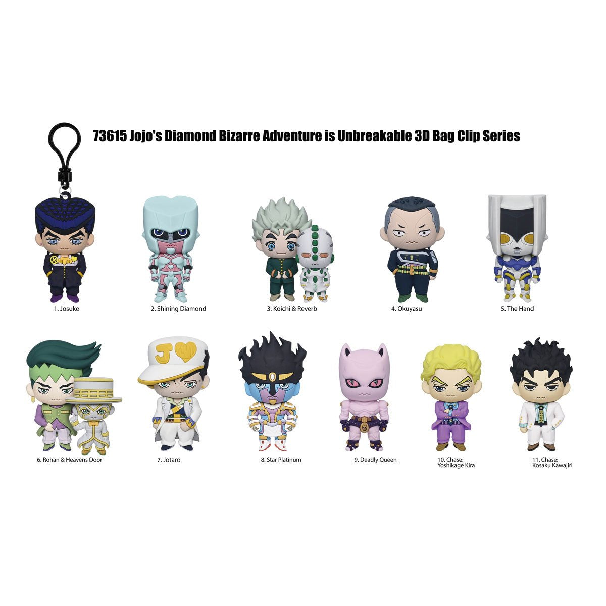 JoJo's Bizarre Adventure: Diamond is Unbreakable Series 1 3D Foam Bag Clip Display Case of 24
