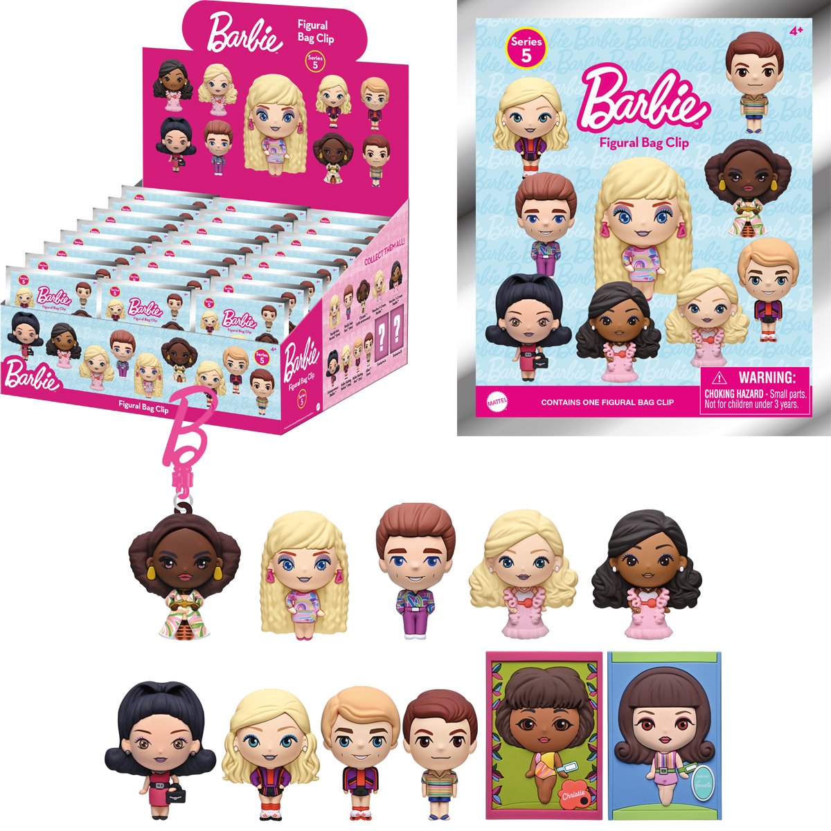 Barbie Series 5 3D Foam Bag Clip Random 6-Pack