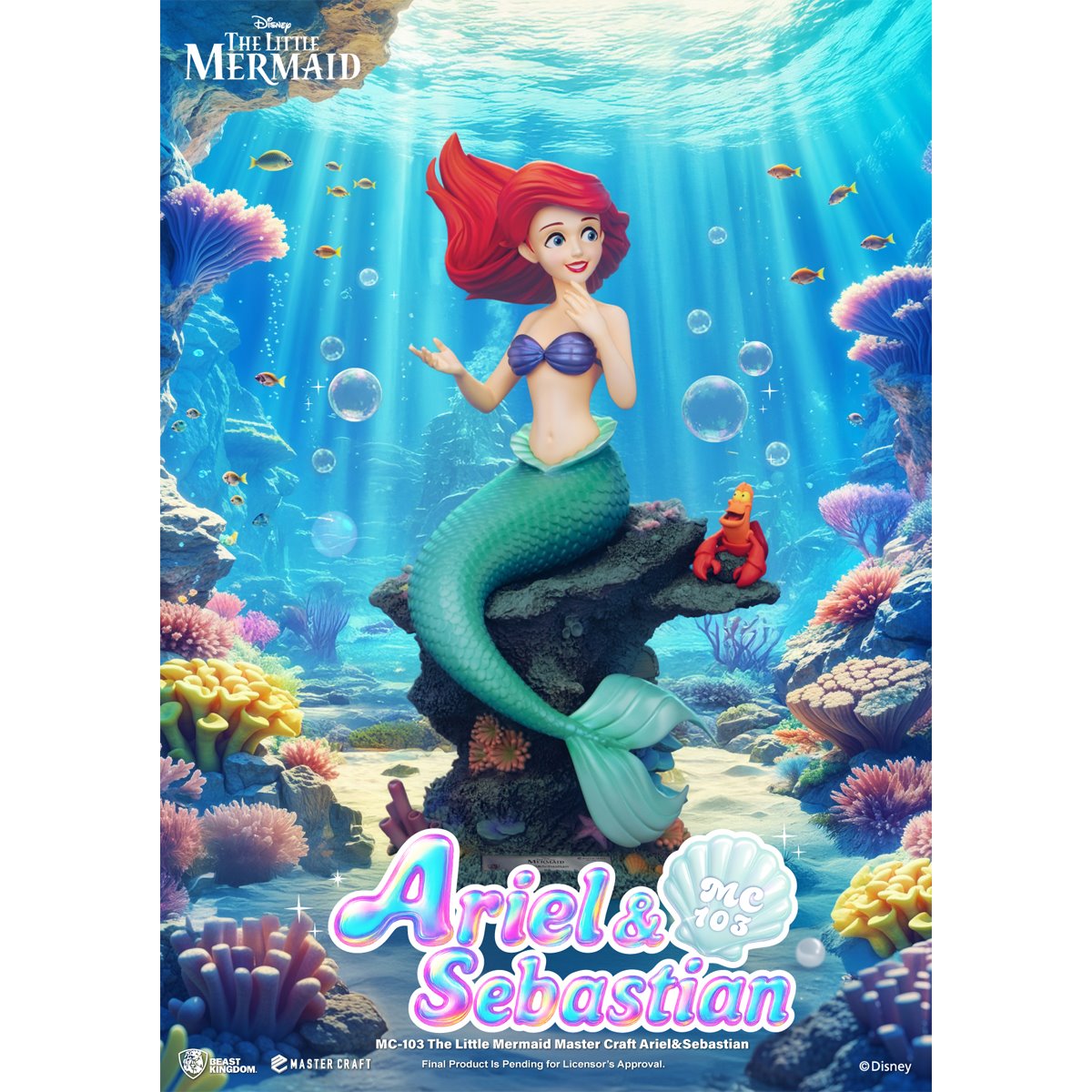 The Little Mermaid Master Craft Ariel and Sebastian Statue