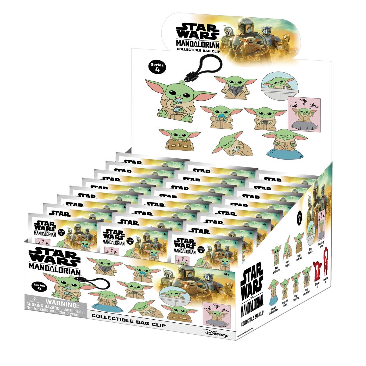 Star Wars: The Mandalorian Grogu 3D Foam Bag Clip Display Case of 24