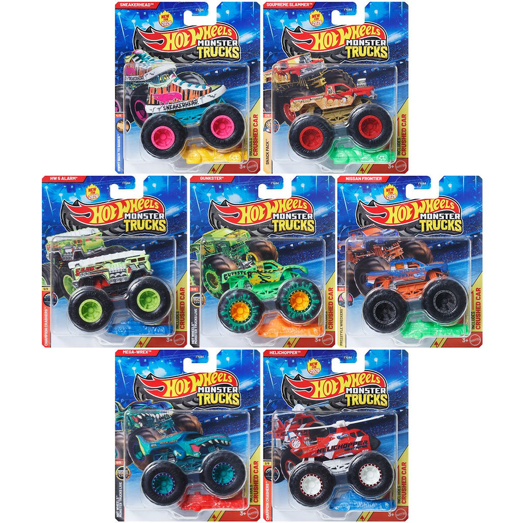 Hot Wheels Monster Trucks 1:64 Scale Vehicle 2026 Mix 3 Case of 8