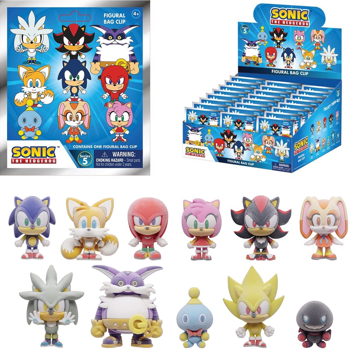 Sonic the Hedgehog Series 5 3D Foam Bag Clip Random 6-Pack