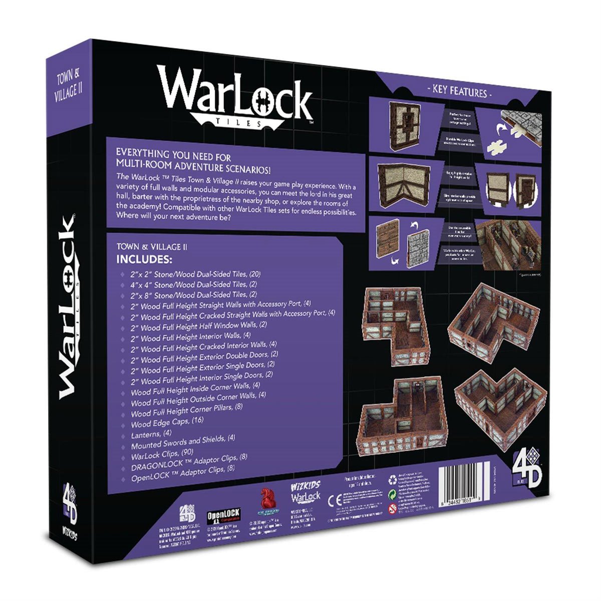 WarLock Tiles Town and Village II Full Height Plaster Walls Accessory Pack