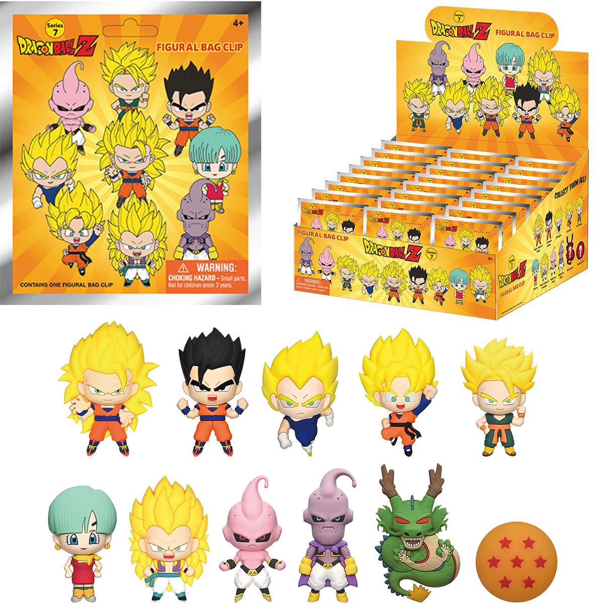 Dragon Ball Z Series 7 3D Foam Bag Clip Display Case of 24