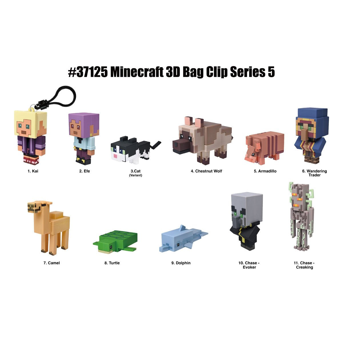 Minecraft Series 5 3D Foam Bag Clip Display Case of 24