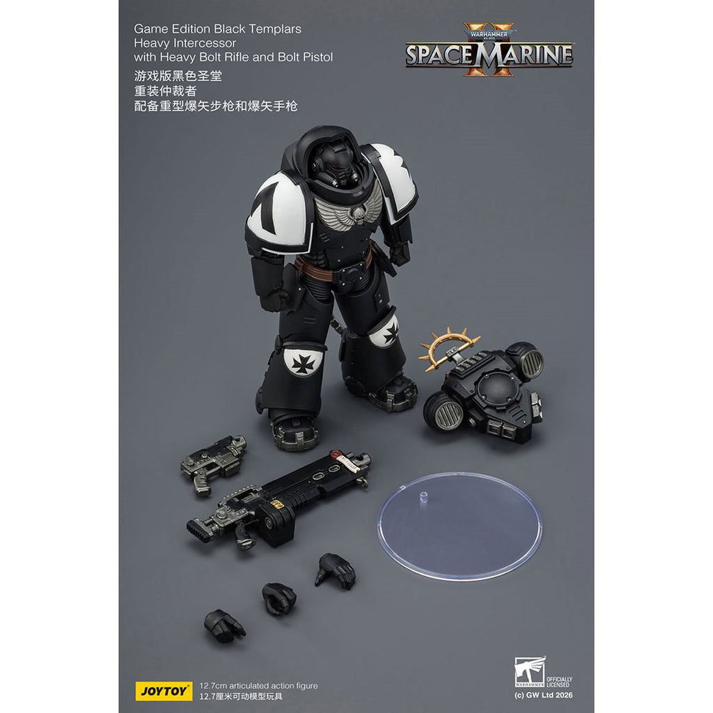 Joy Toy Warhammer 40K Space Marines Game Edition Black Templars Intercessor Bolt Rifle & Pistol 1:18 Scale Action Figure