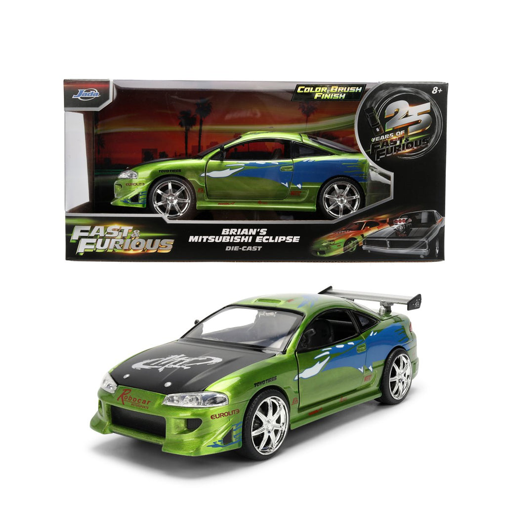 Fast and the Furious 25th Anniversary Brian's Mitsubishi Eclipse 1:24 Scale Die-Cast Metal Vehicle