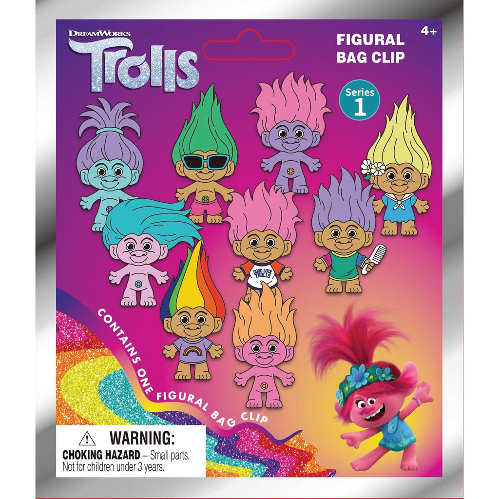 Trolls Good Luck Trolls 3D Foam Bag Clip Random 6-Pack