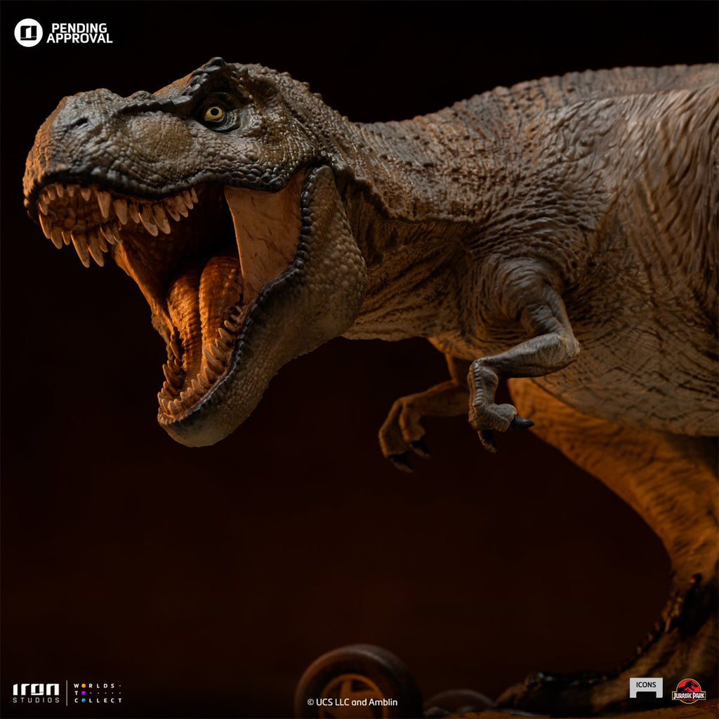 Jurassic Park T-Rex Attack Icons Statue