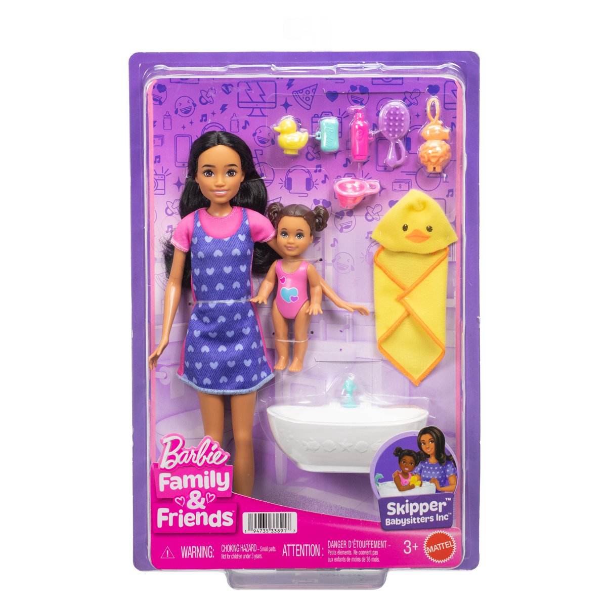 Barbie Family & Friends Bath Playset and Doll