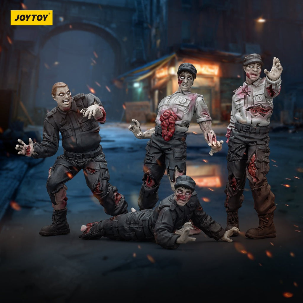 Joy Toy Dark Source Zombie Security Guard 1:25 Scale Action Figure 4-Pack