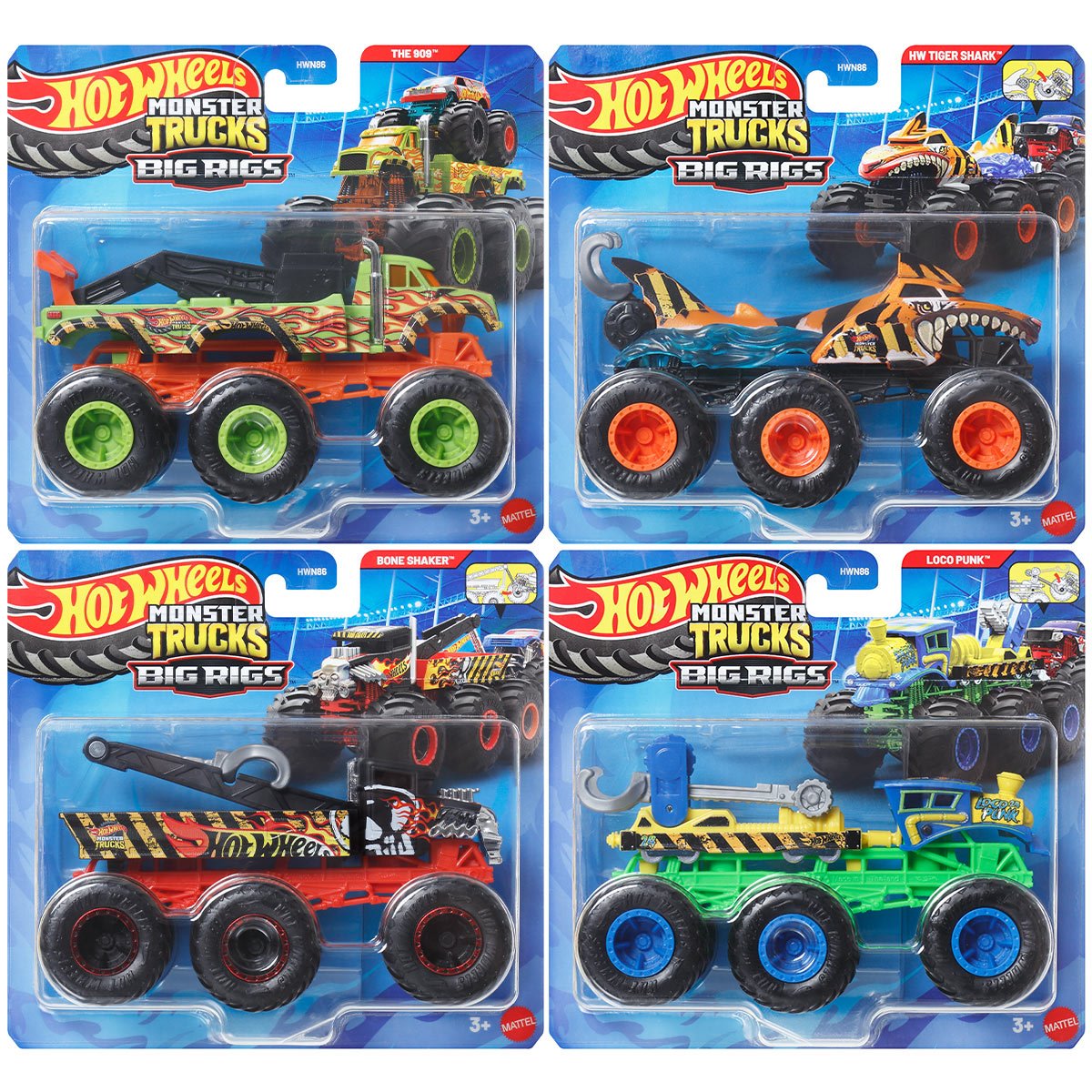 Hot Wheels Monster Trucks Big Rigs 1:64 Scale Vehicle 2026 Mix 2 Case of 4