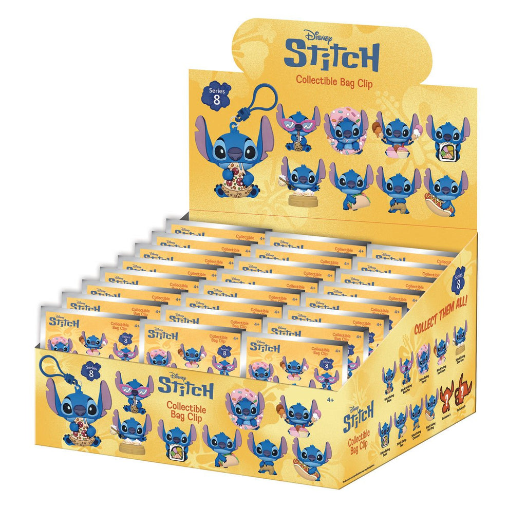 Lilo & Stitch Stitch Series 8 3D Foam Bag Clip Display Case of 24